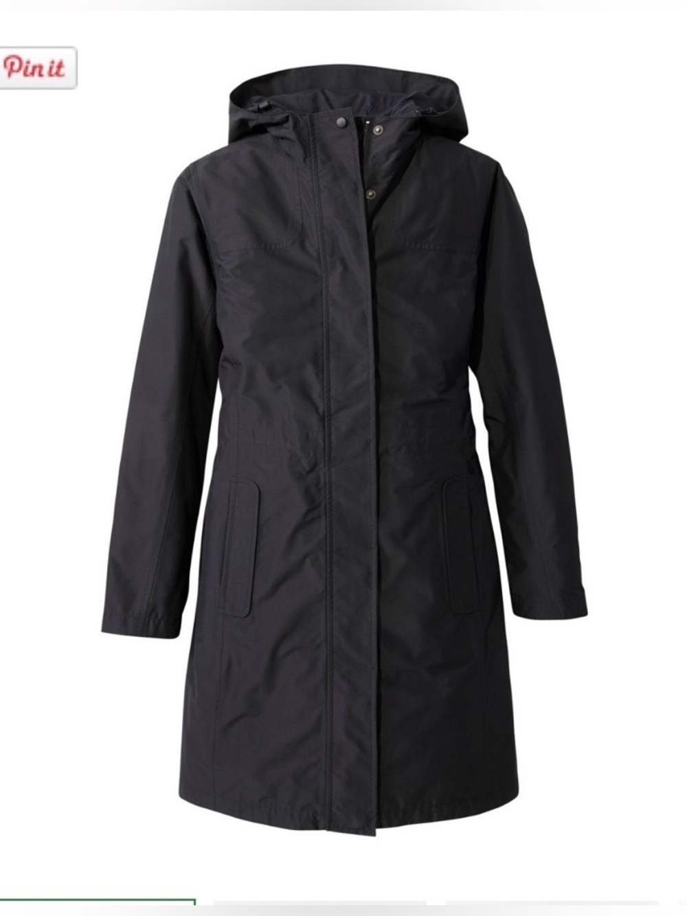 L.L. Bean Black Hooded Raincoat